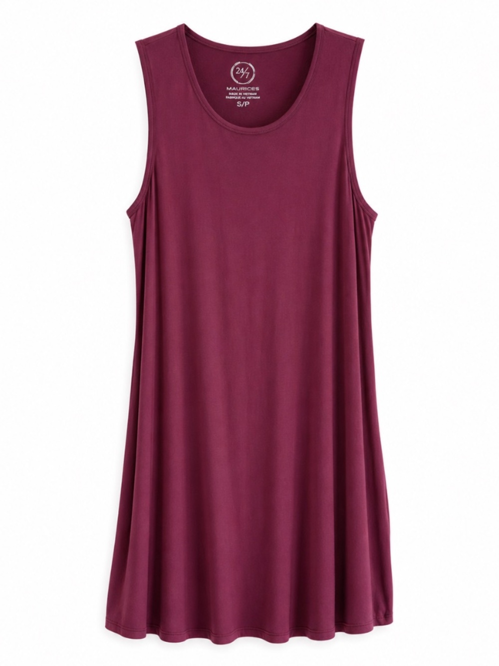 4/$20➡️ Maurices 24/7 Berry Sleeveless Tank Dress – Size 0X Fair *Flaw